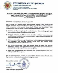 Pesan Mgr Suharyo untuk umat Katolik saat mengikuti Pilkada