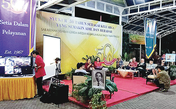 Sarasehan sejarah perkembangan Paroki Pasar Minggu.[Dok. Panitia]