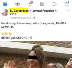 Akun atas nama "EL Zayan Efan" yang dilaporkan oleh PK. [dok.ist.]